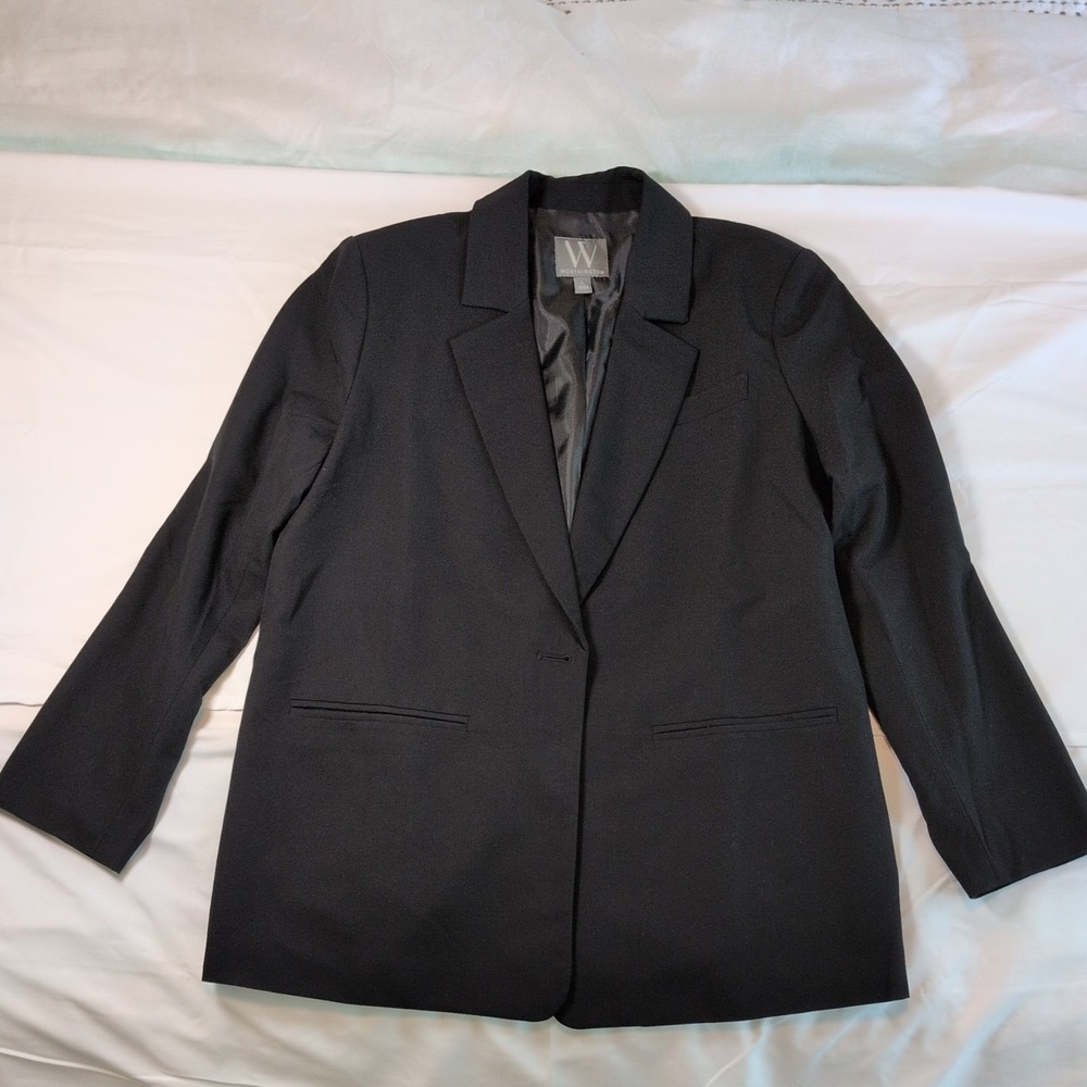 Worthington Blazer Jacket Business Career Office Black Size Large Workwear